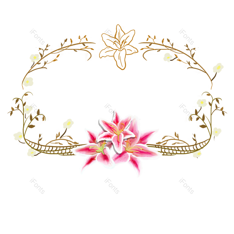 元素图片,花环元素,玫瑰PNG,百合免抠素材
